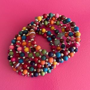 Multi Colored Beaded Wrap Bracelet